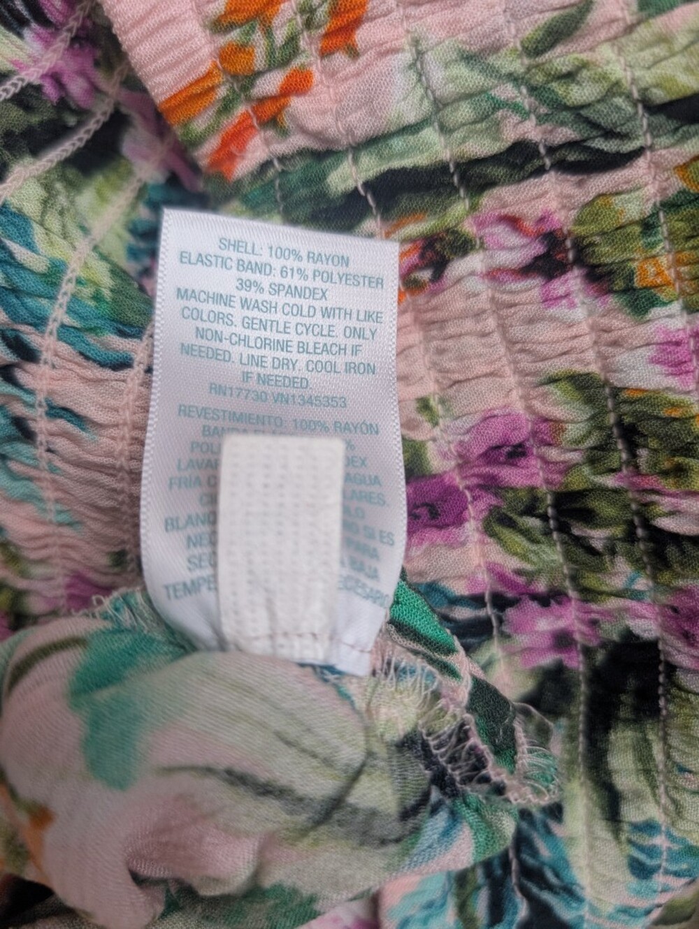 Kona Sol Tropical Leaf & Floral Maxi Skirt - Green, Orange, Pink - Picture 5 of 5